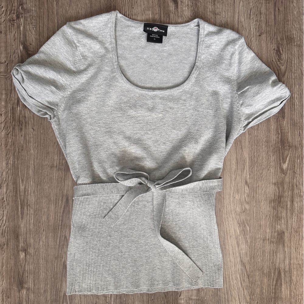 Juniors XL “It’s Our Time” belted sweater top